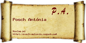 Posch Antónia névjegykártya